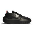 Prada Triangle Black Leather Sneakers