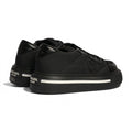 Prada Triangle Black Leather with White Lane Sneakers