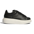 Alexander McQueen Black Leather White Platform Sneakers