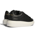 Alexander McQueen Black Leather White Platform Sneakers