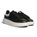 Alexander McQueen Black Leather White Sole Sneakers