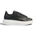 Alexander McQueen Black Leather White Platform Sneakers
